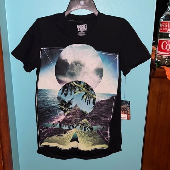 NWT Mens hang ten black graphic tee - Picture 1 of 3